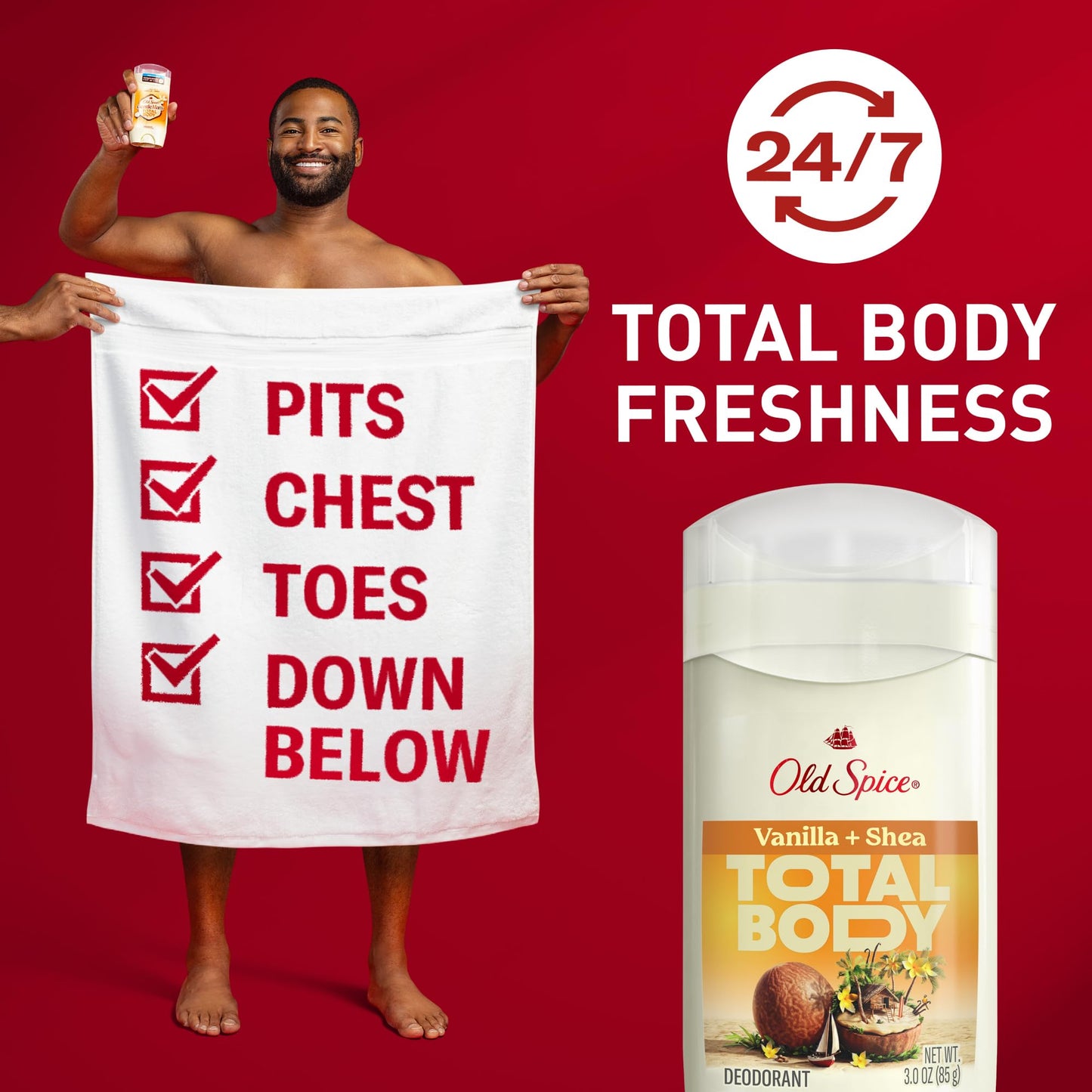Old Spice Whole Body Deodorant Stick for Men, Travel Size, Aluminum Free, Vanilla + Shea Scent, 24/7 Odor Protection, 24/7 Freshness, Dermatologist Beauty and Personal Care Old Spice