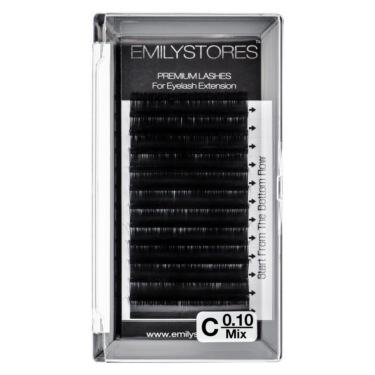 EMILYSTORES Eyelash Extensions 0.10mm Thickness C Curl Length 8-14mm Mixed Sizes Individual Volume Natural-Looking eyelashes Single Size For Lash