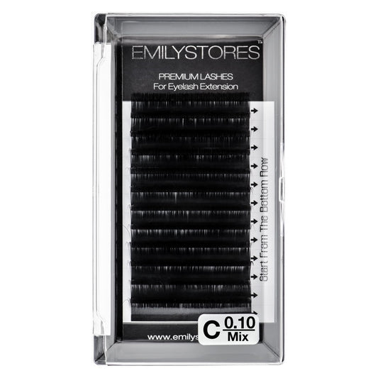 EMILYSTORES Eyelash Extensions 0.10mm Thickness C Curl Length 8-14mm Mixed Sizes Individual Volume Natural-Looking eyelashes Single Size For Lash