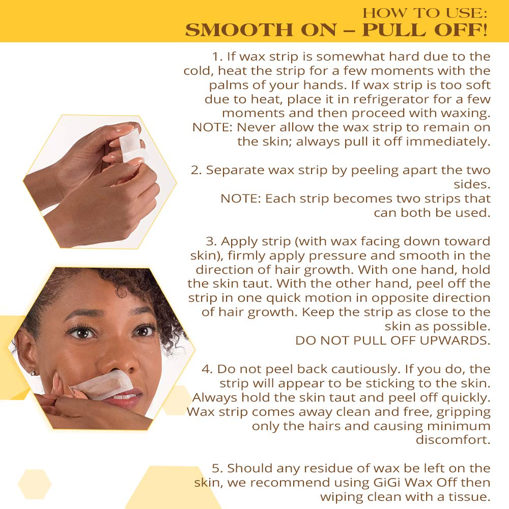 Simply GiGi Ready-to-Use Hair Removal Kit - 12 Face Strips and 6 Body Strips