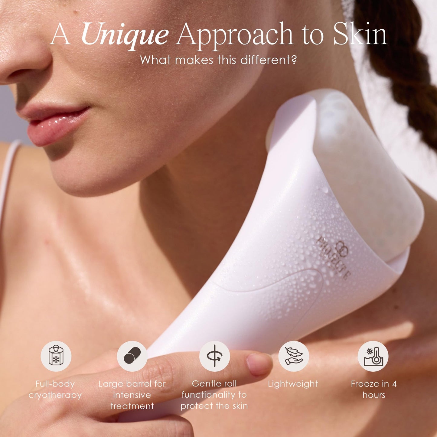 The Ice Roller by Project E Beauty | Cryotherapy Treatment | Facial Massage | Reduce Under Eye Puffiness, Dark Circles | Muscle Soreness Pain Relief