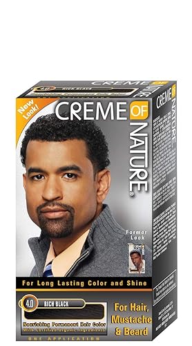 Creme of Nature, Men's Hair Color, Rich Black, for Hair Mustache & Beard, 1 Application