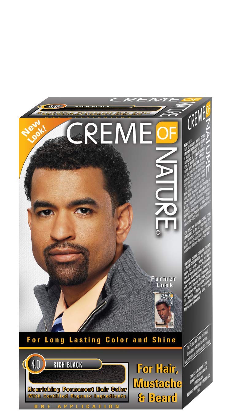 Creme of Nature, Men's Hair Color, Rich Black, for Hair Mustache & Beard, 1 Application