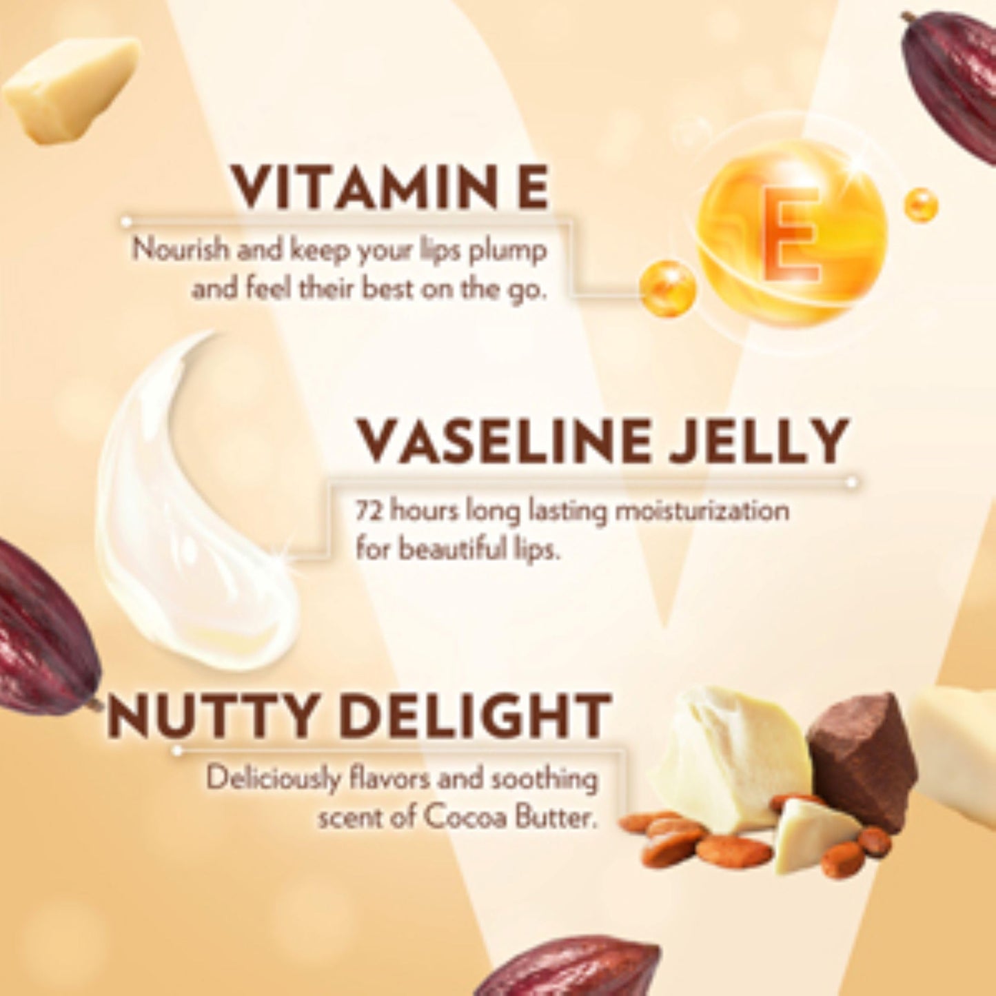 Vaseline Lip Therapy Cocoa Butter.25 oz (Pack of 3) Beauty and Personal Care Vaseline
