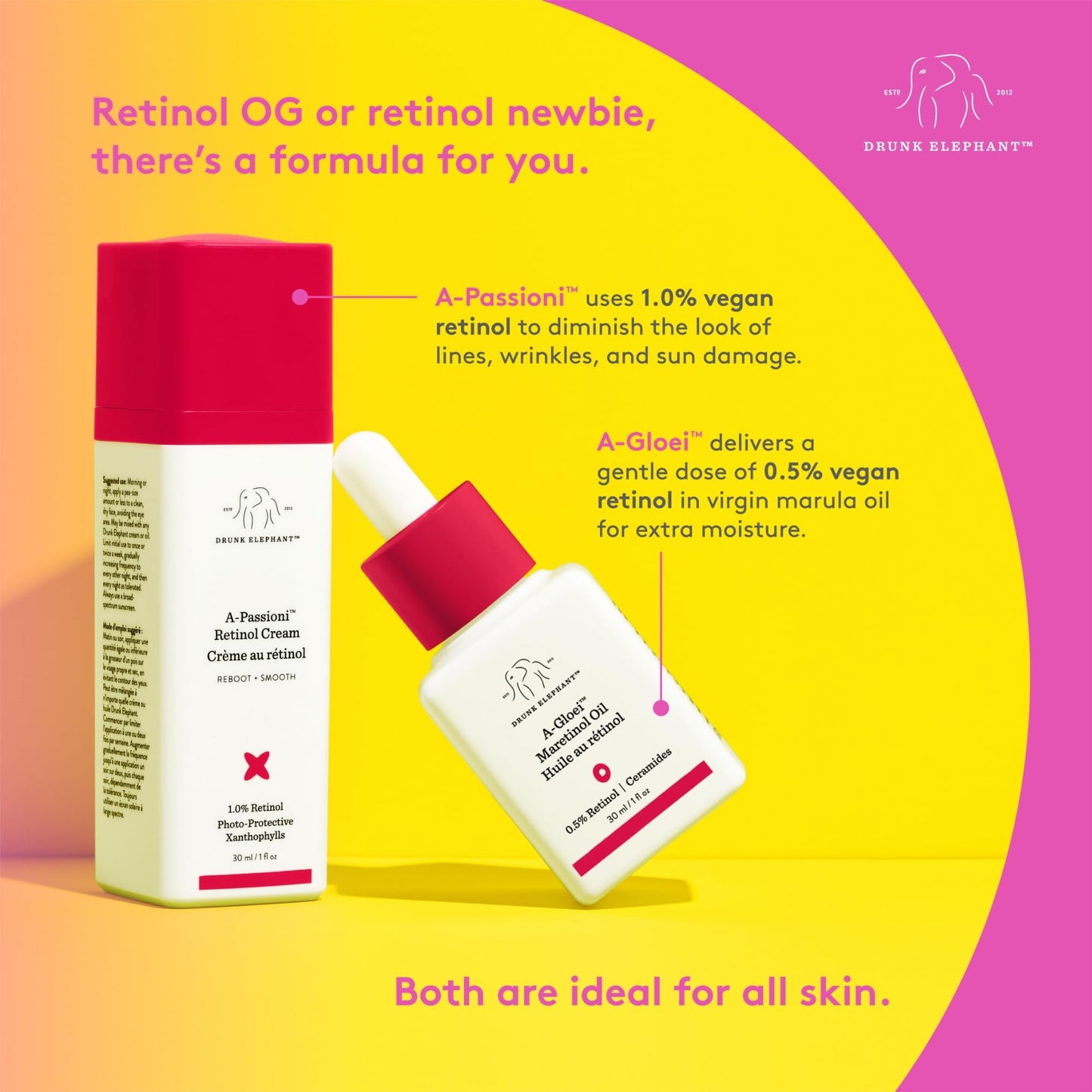 Drunk Elephant A-Passioni Retinol Cream - 30 ml/1 fl oz - 1% Retinol Serum - Clean Clinical Skincare - Cruelty-Free - Dermatologist-Tested - Free