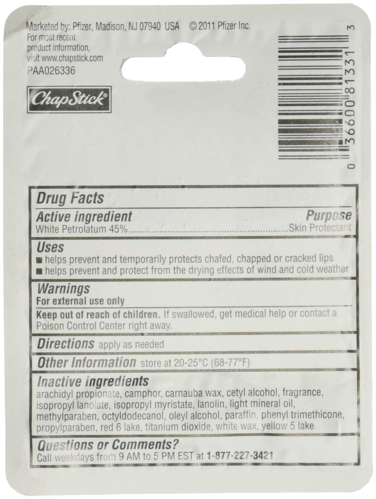 ChapStick Classic (1 Box of 12 Sticks, 12 Total Sticks, Original Flavor) Skin Protectant Flavored Lip Balm Tube, 0.15 Ounce Each, 12 Count (Pack of 1)