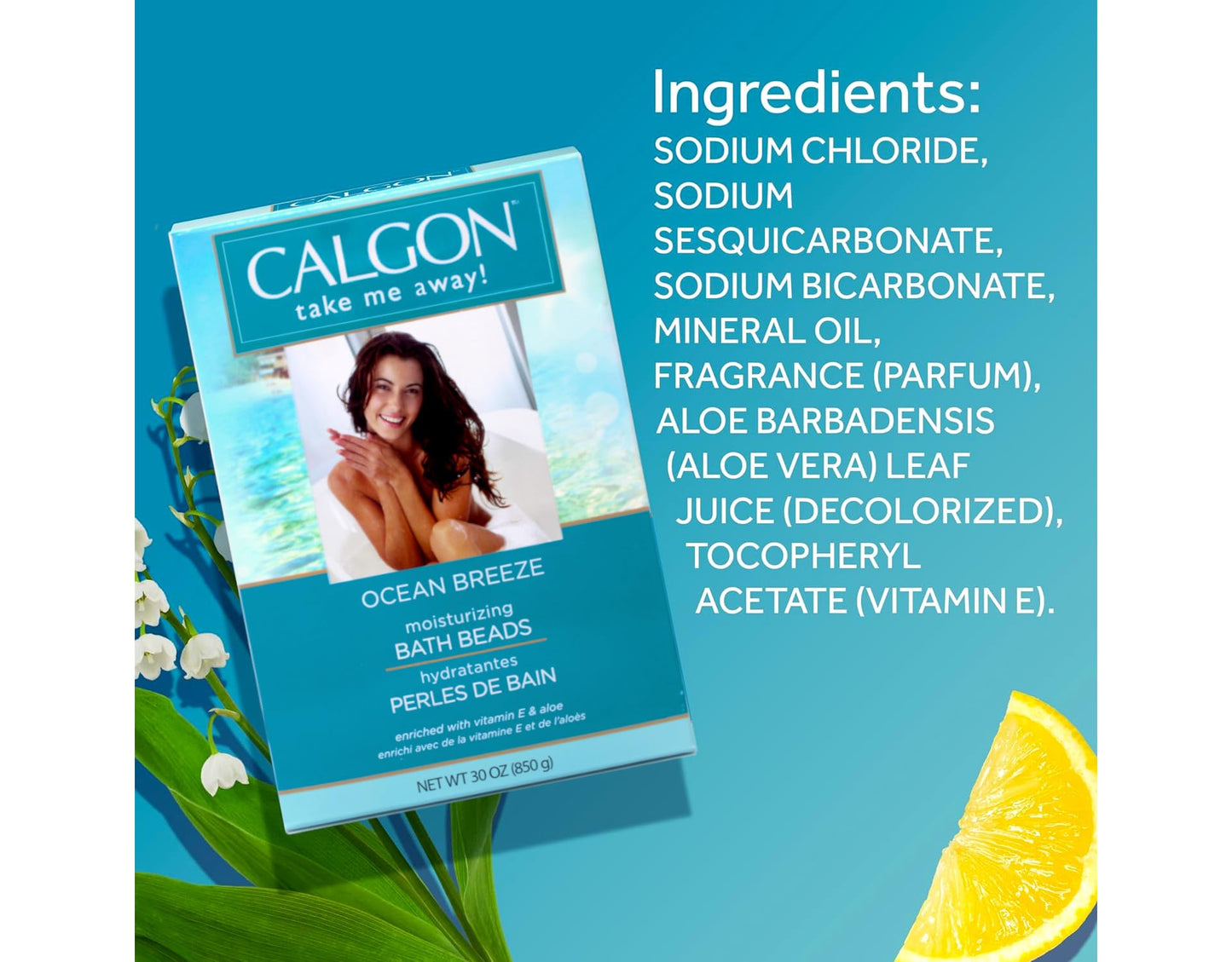 Calgon Ultra-Moisturizing Bath Beads (Ocean Breeze, 30-Ounce)