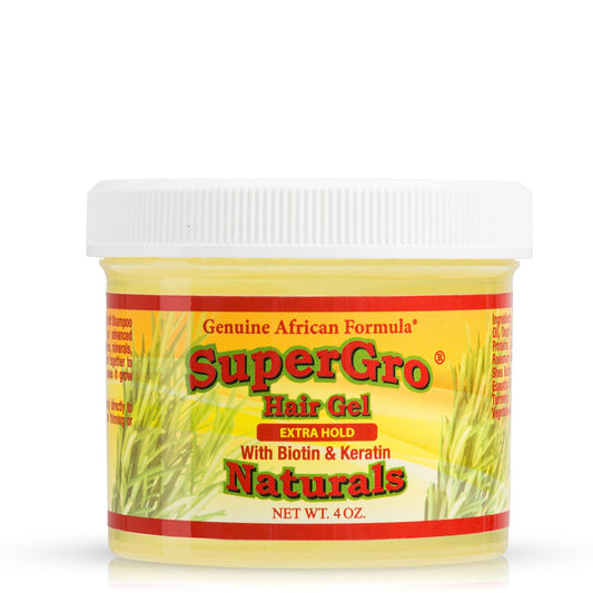 SuperGro Hair Gel with Extra Hold - For Braiding, Locking, Instant Edge Control, Twisting, Retwisting - Natural Grip Jam for Neat Shining - Braid, Loc