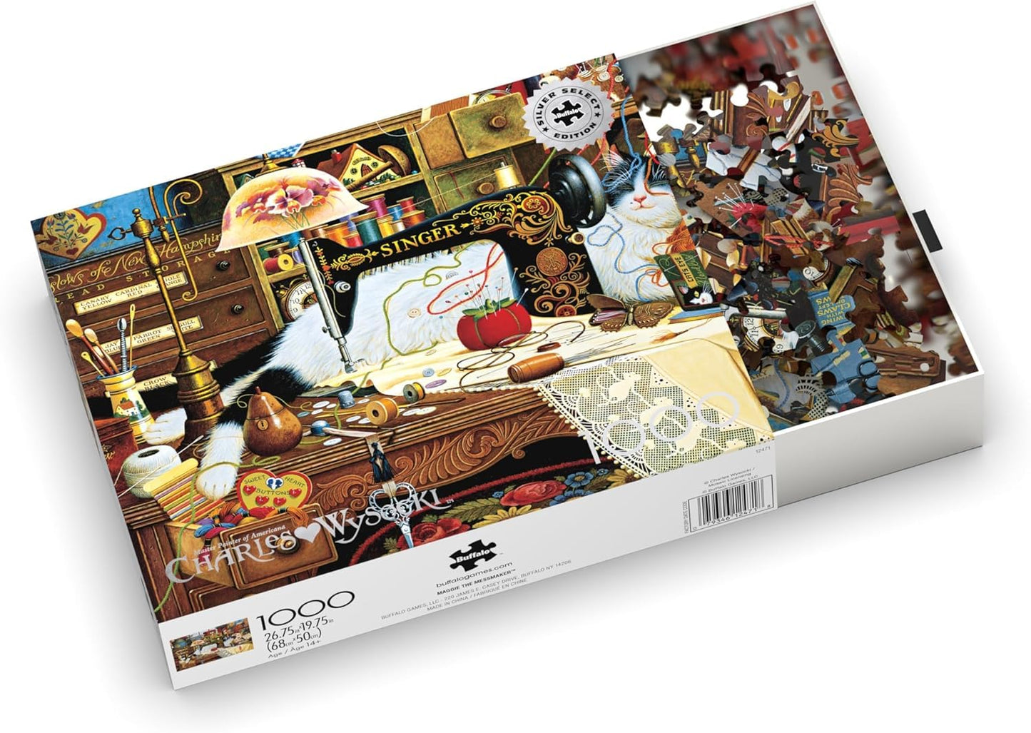 Buffalo Games Silver Select 1000 Piece Puzzle – Charles Wysocki Maggie the Messmaker, Fun Challenging Jigsaw for Adults & Game Nights