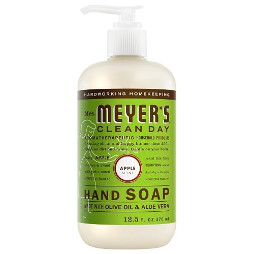 Mrs. Meyer's Clean Day Liquid Hand Soap, Cruelty Free and Biodegradable Formula, Apple Scent, 12.5 oz