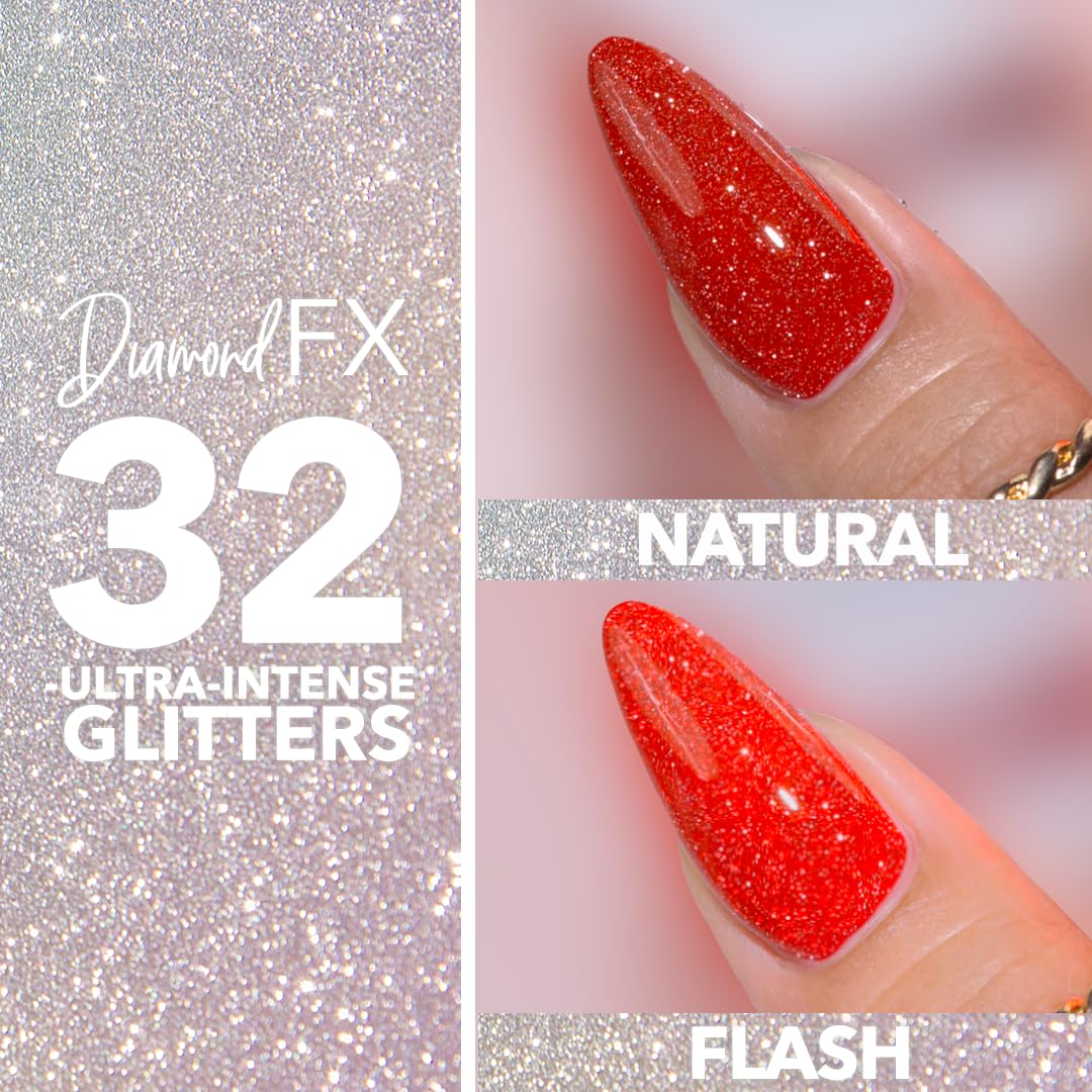 KIARA SKY Gel Polish DiamondFX Reflective Glitter Soak Off with Sparkle Diamond dust effect 0.5 fl oz, Moondust (silver metallic)