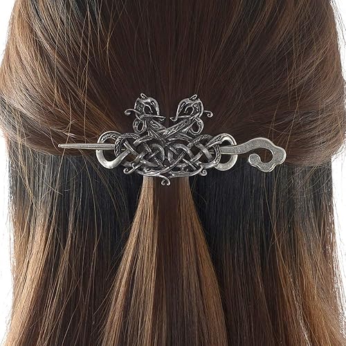 Viking Celtic Hair Clips Hairpins- Viking Hair Accessories Celtic Knot Hair Pins Antique Silver Hair Sticks Irish Hair Decor Accessories for Long Hair