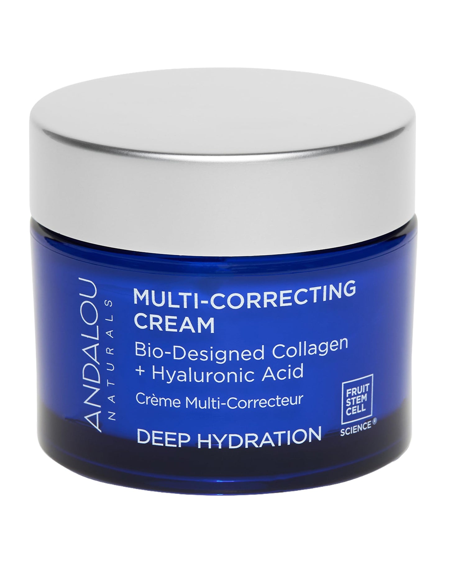 Andalou Naturals Deep Hydration Face Moisturizer Multi-Correcting Cream - Daily Skincare With Hyaluronic Acid, Vegan Collagen, & Fruit Stem Cells