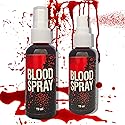 Fusang 2 PCS Fake Blood Spray,Halloween Fake Blood Washable Realistic Special Effects Zombie Vampire Costume Makeup & Dress Up,SFX Makeup Fake Liquid