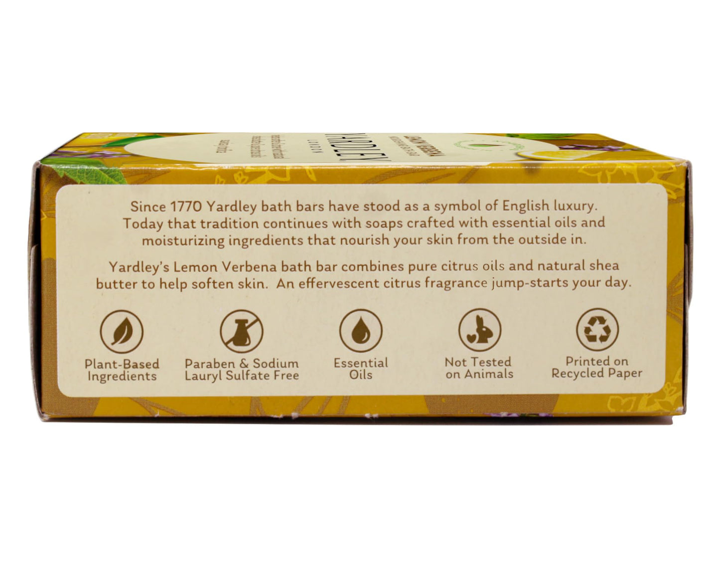 Yardley London Moisturizing Bar Lemon Verbena With Shea Butter 4.0 oz (Pack of 6)