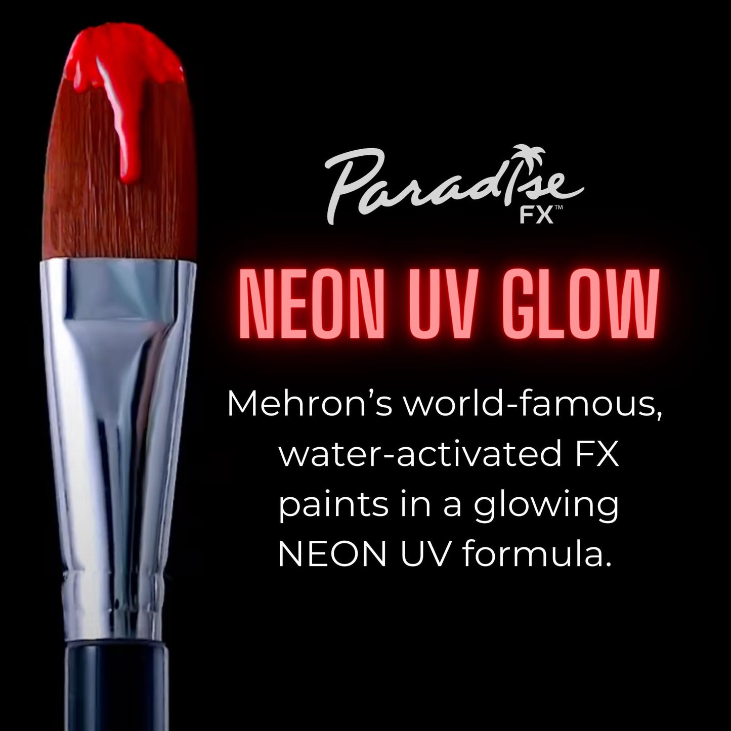 Mehron Paradise FX UV Neon Glow - Neon UV Vulcan 1.4 oz | Water Activated Black Light UV Paint for Raves, Costumes, SFX, Halloween, Stage, Theater
