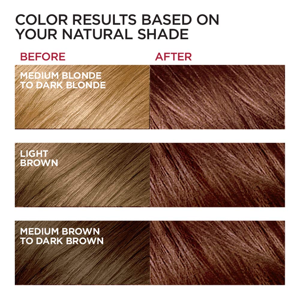 L'Oreal Paris Excellence Creme Permanent Hair Color, 6 Light Red Brown,100 percent Gray Coverage Hair Dye, Pack of 3