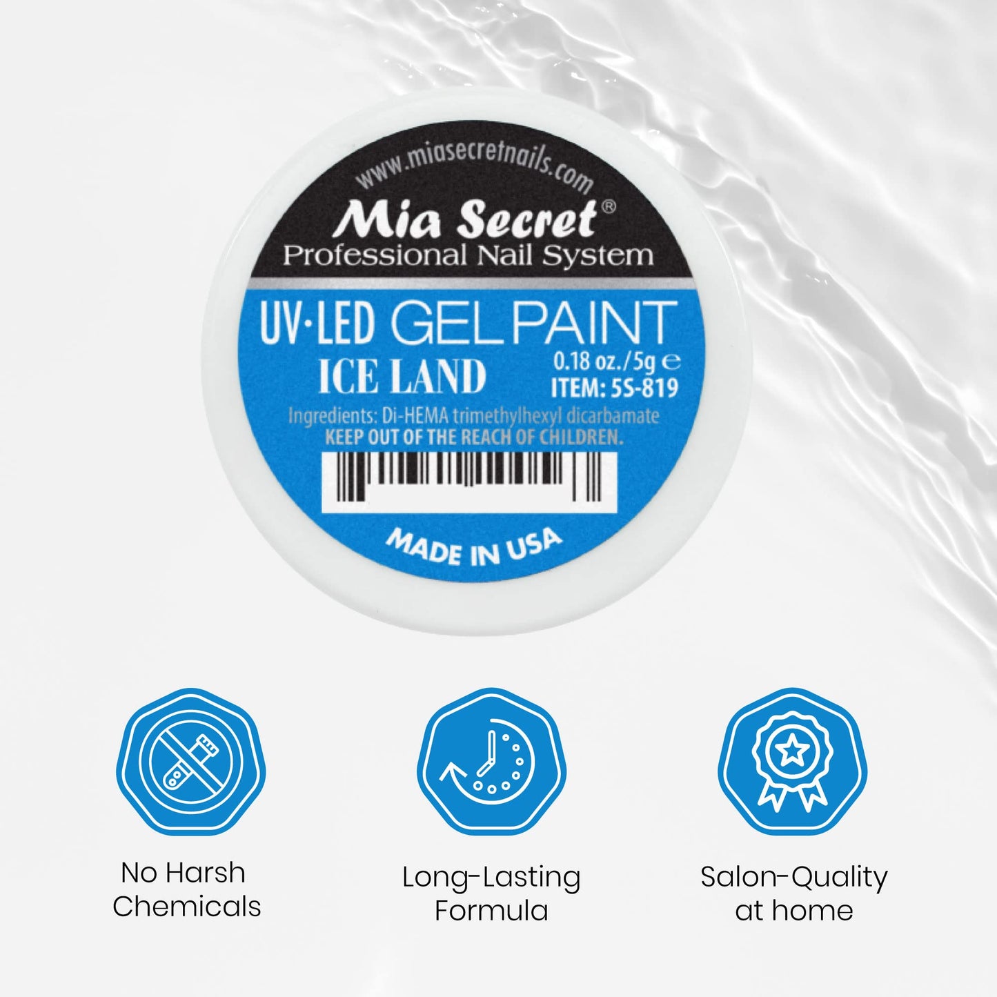 Mia Secret Professional Nail System UV/LED Gel Paint - 5 grams (Iceland) Beauty & Personal Care Mia Secret