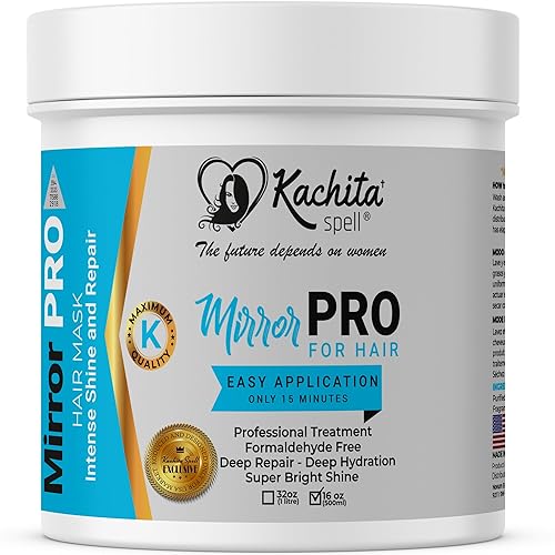 Kachita Spell MirrorPRO 16oz Hair Mask & Deep Conditioner with Argan Oil and Keratin | Repairs Dry, Damaged Hair Professional Hair Treatment, Deep