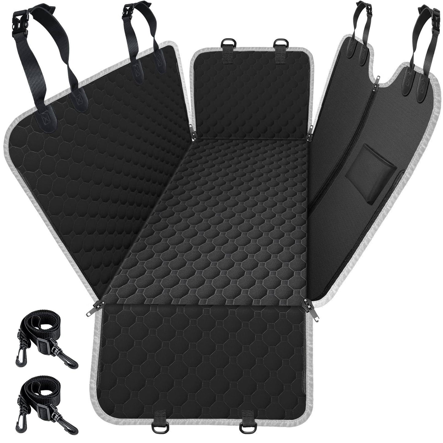 Mancro Dog Car Seat Cover – 2025 Upgraded 600D Waterproof & Scratch-Resistant Back Seat Hammock for Dogs, Fits Cars, Trucks & SUVs, Black