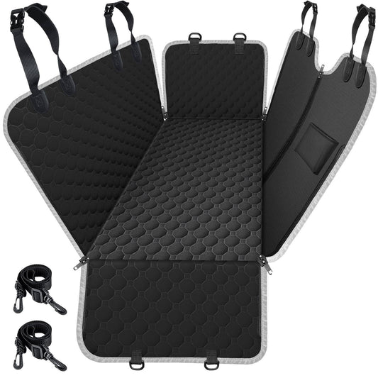 Mancro Dog Car Seat Cover – 2025 Upgraded 600D Waterproof & Scratch-Resistant Back Seat Hammock for Dogs, Fits Cars, Trucks & SUVs, Black