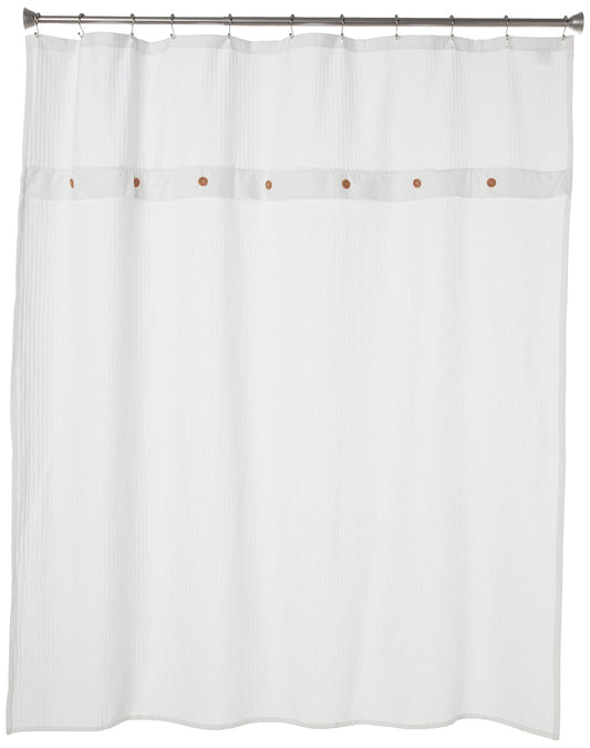 Madison Park Finley 100% Cotton Shower Curtain, Waffle Weave Texutre Minimalistic Design, Modern Bathroom Decor, Machine Washable, Fabric Privacy…