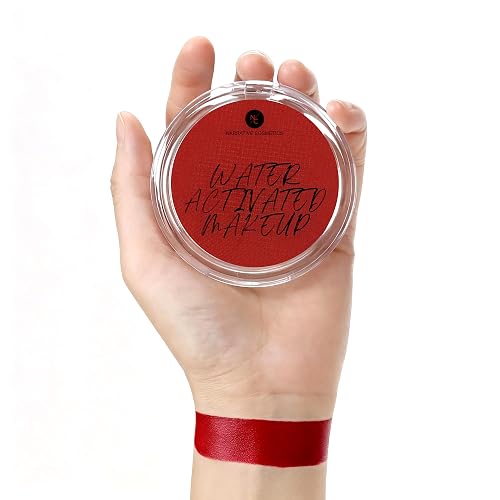 Narrative Cosmetics Water-Activated Face & Body Paint - Highly Pigmented, Long-Lasting Face & Body Paint for SFX, Cosplay, and Artistic Makeup - Red