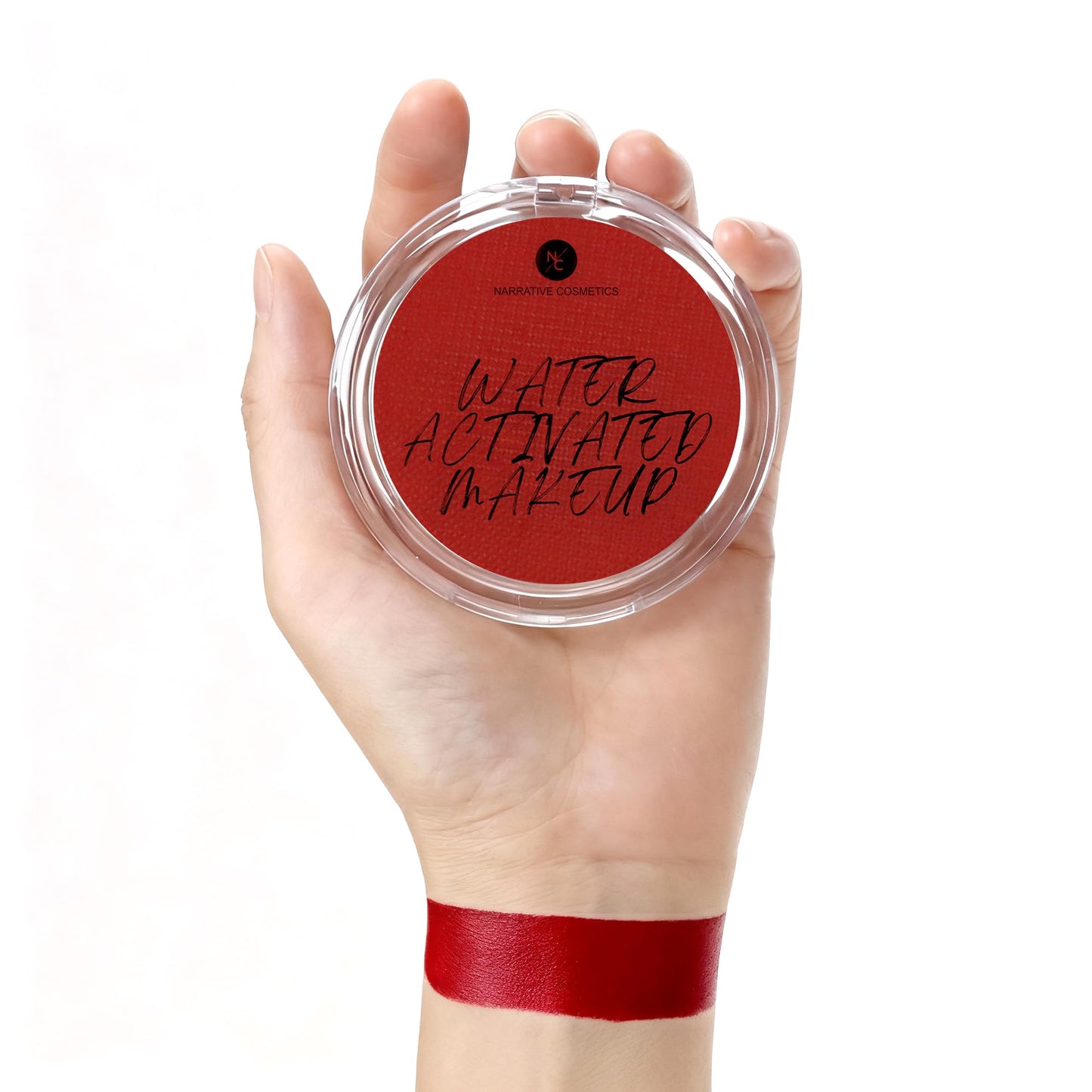Narrative Cosmetics Water-Activated Face & Body Paint - Highly Pigmented, Long-Lasting Face & Body Paint for SFX, Cosplay, and Artistic Makeup - Red