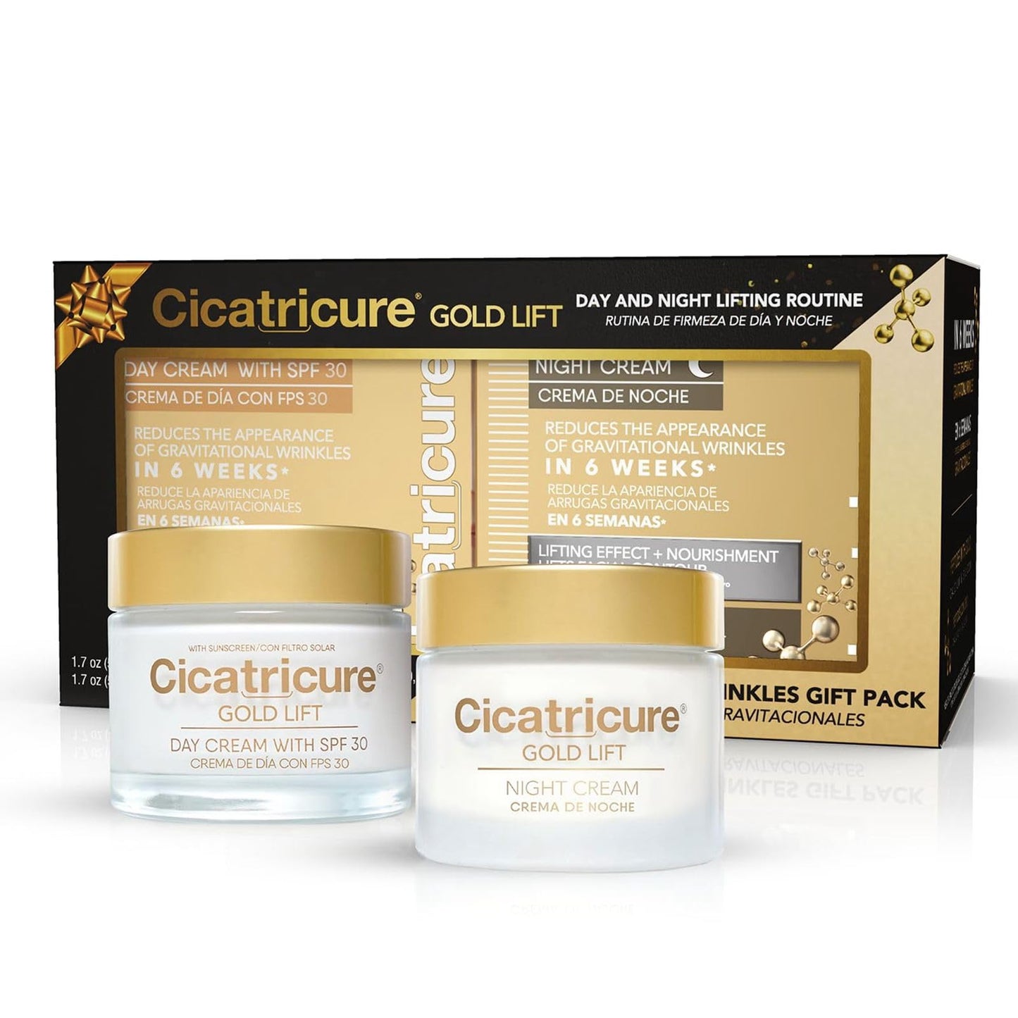 Cicatricure Gold Lift, Day and Night Cream Gift Pack, Anti Wrinkle Cream for Women, Anti Aging Face Cream, Peptide Moisturizer with Firming, Lifting