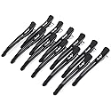 Sndyi Hair Sectioning Clips - Professional Non-Slip Duckbill and Roller Clips for Styling Sectioning, No Crease, 4.3", Black (12 Packs)