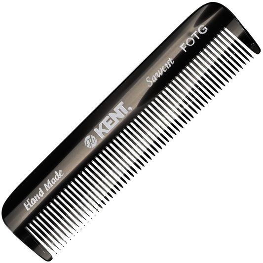 Kent FOT Black Graphite Fine Tooth Comb for Men - Handmade Pocket Comb for Travel, Styling, Fine or Thinning Hair, Mustache and Beard Care Beauty and Personal Care KENT Default Title