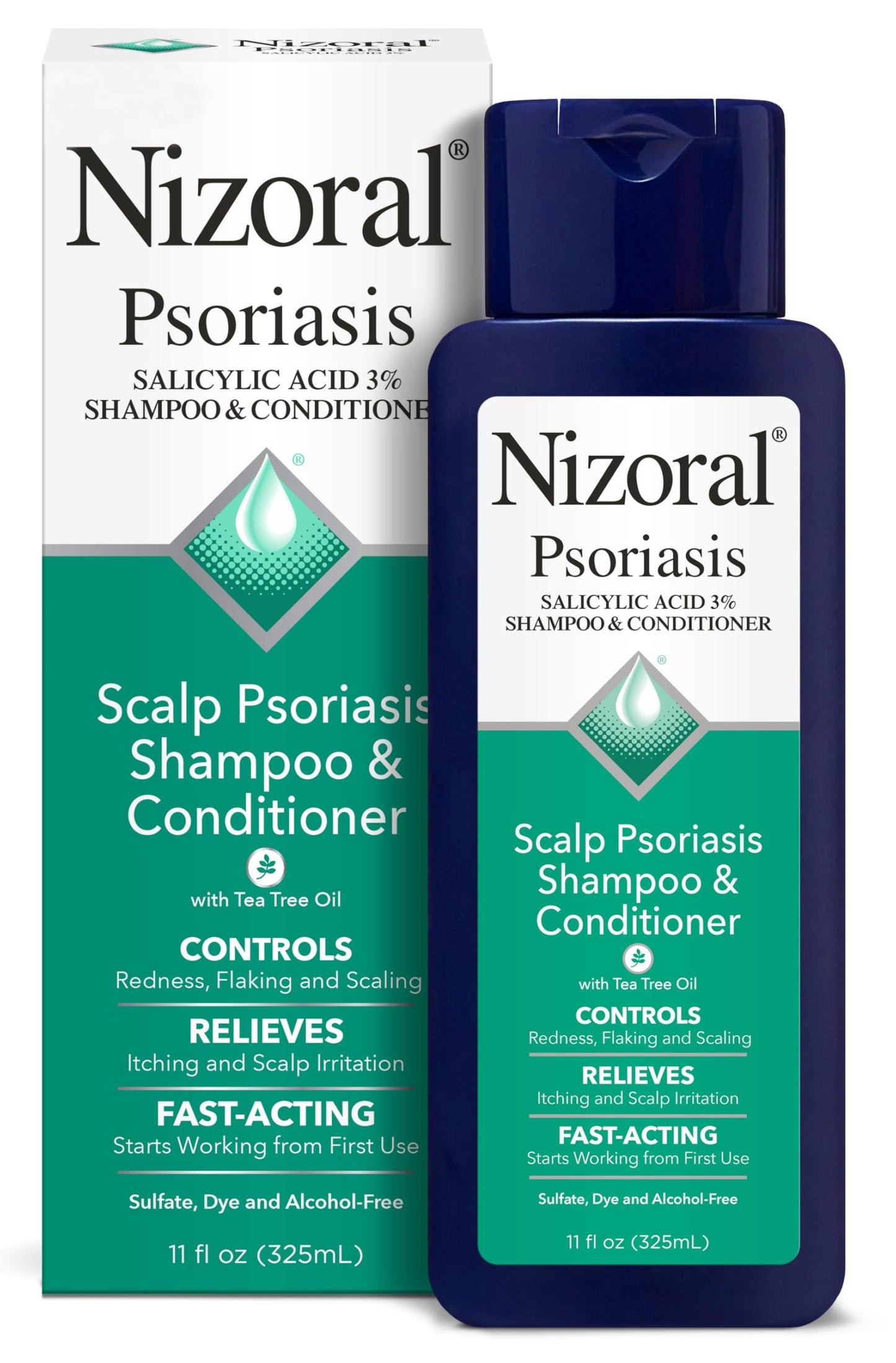 Nizoral Psoriasis Shampoo & Conditioner, 11 Oz, Gentle Scalp Treatment, Relieves Itching and Flaking, Redness and Scaling Effective Scalp Psoriasis Beauty and Personal Care Nizoral