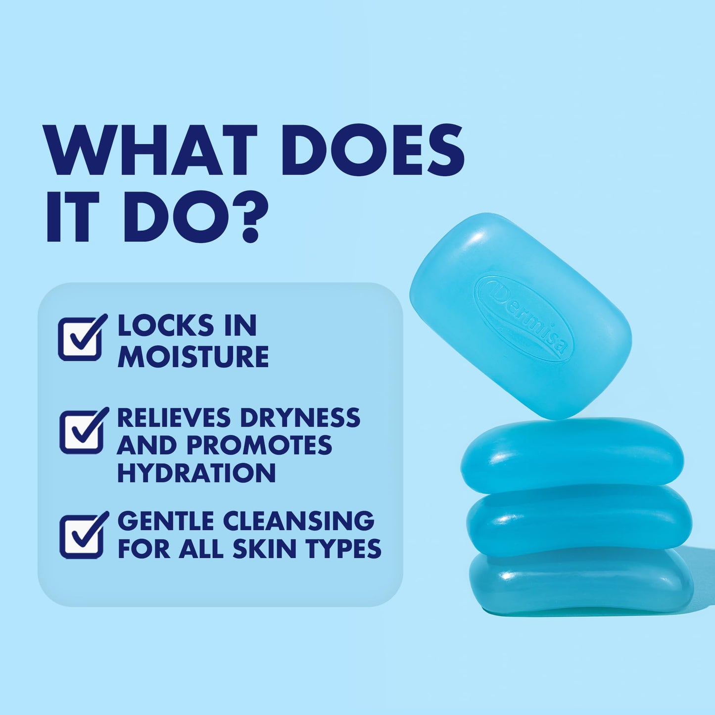 Dermisa Glycerin Bar with Soothing Aloe Vera, Gentle Hydrating Facial Cleanser and Moisturizing Body Soap for All Skin Types, 3.0 Oz