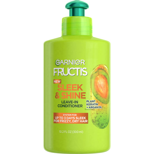 Garnier Fructis Sleek & Shine Leave-In Conditioner Cream, Anti-Frizz Hair Treatment with Plant Keratin + Argan Oil, Controls Frizz and Provides Beauty and Personal Care Garnier Default Title