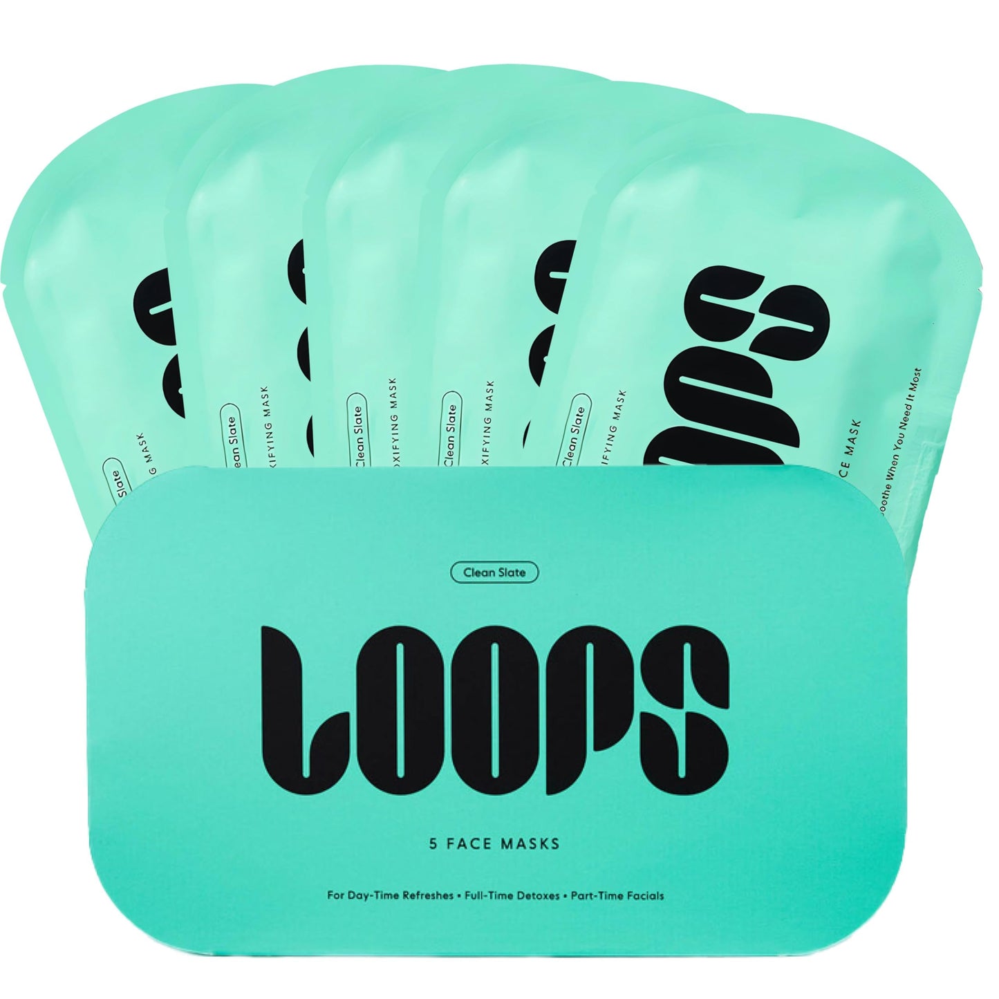 LOOPS CLEAN SLATE - Detoxifying Hydrogel Face Mask - Detoxify, Cleanse & Soothe - Deeply Purifying and Super Hydrating - Minimizes the Look of Pores