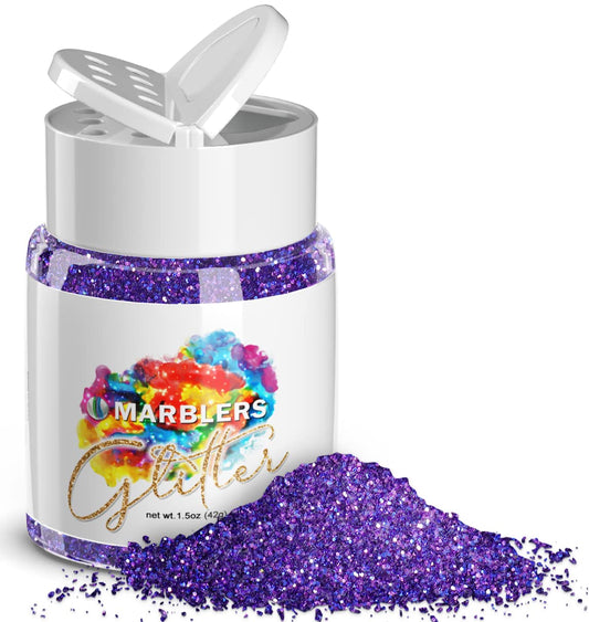 MARBLERS Twinkle Glitter [Pansy Purple] 1.5oz (42g) | Fine | Non-Toxic, Vegan, Cruelty-Free | Face, Body, Eyeshadow, Hair, Festival, Party Makeup |