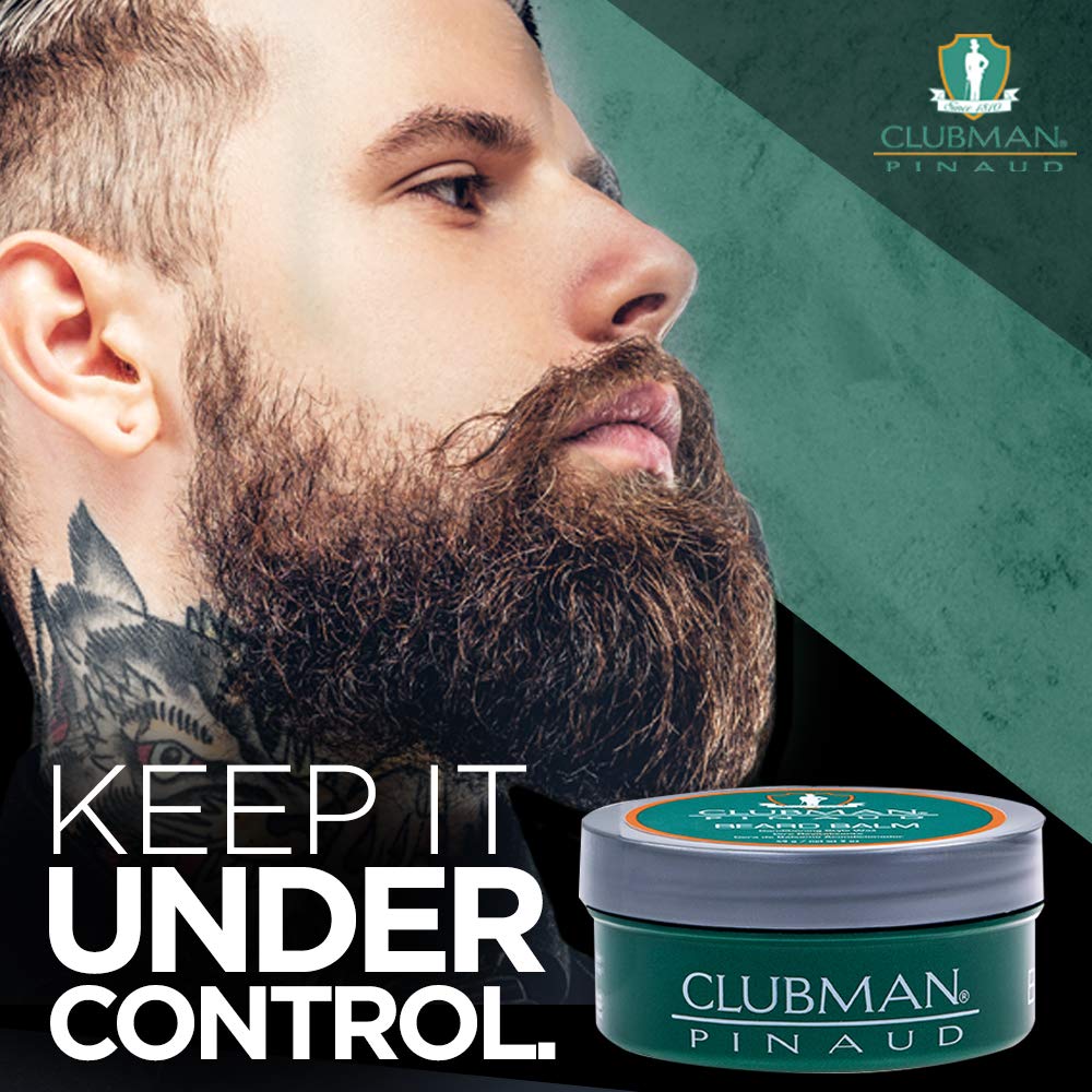 Clubman Pinaud Beard Balm - Nourishing & Conditioning Beard Balm for Men, Strong Hold, 2 oz, 2 Pack