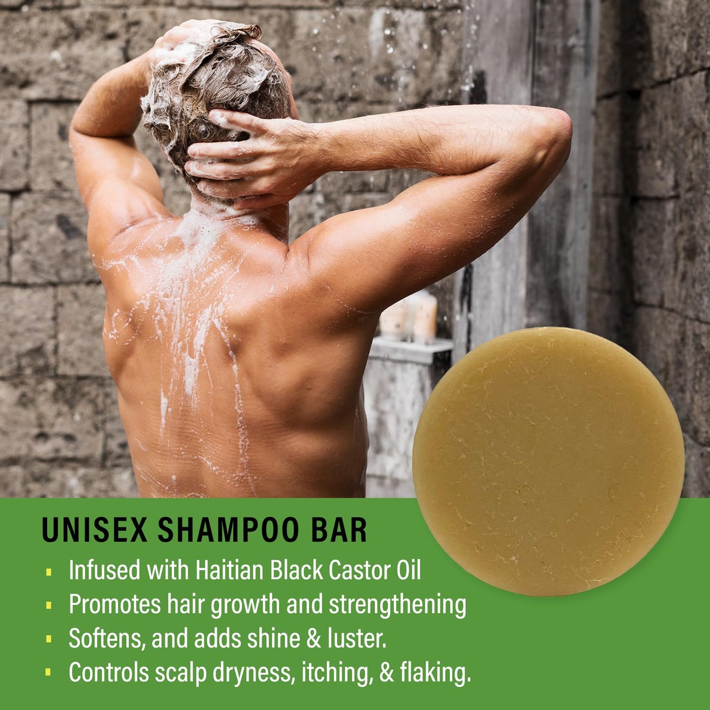 Doyley's Haitian Black Castor Oil Vegan Moisturizing Shampoo Bar 5oz and Mega Moisture Leave-In Conditioner Detangler 4oz Bundle | Hair Growth