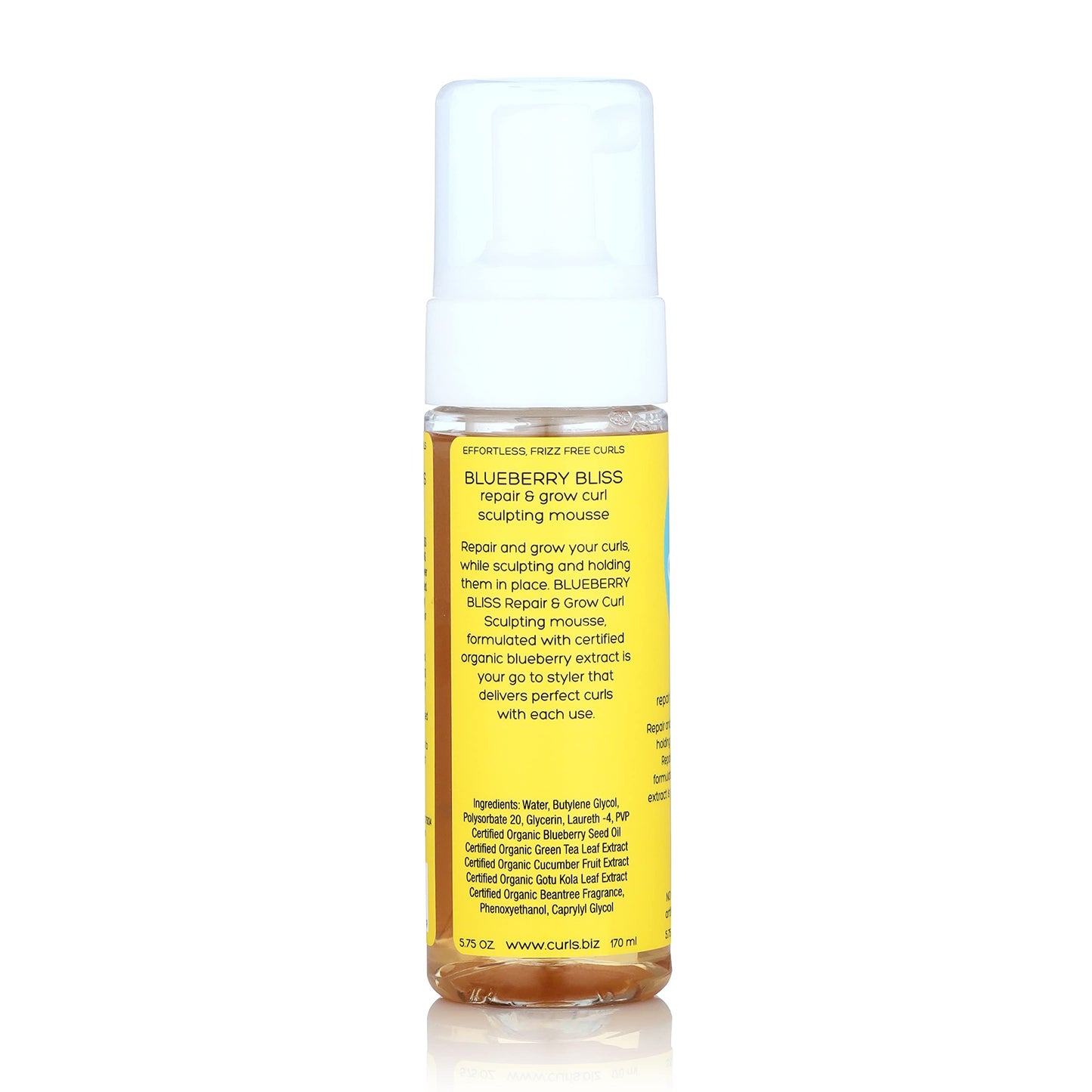 Curls Blueberry Bliss Sculpting Mousse - 5.75 oz, For Textured, Coily, and Curly Hair, Styling Hair Mousse Great for Twist Outs and Wash & Go's