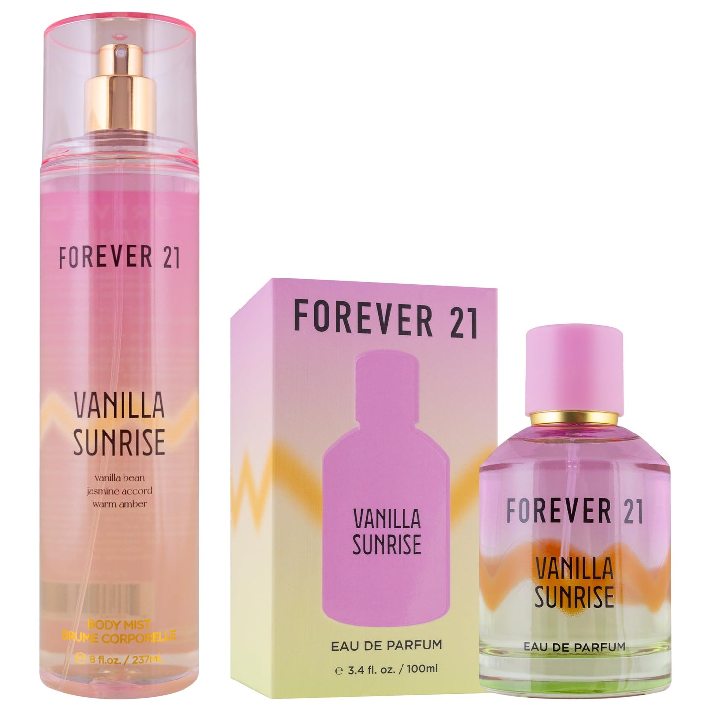 Forever 21 Vanilla Sunrise 3.4 Fl. Oz. EDP + Vanilla Sunrise 8 Fl. Oz. Body Mist Bundle