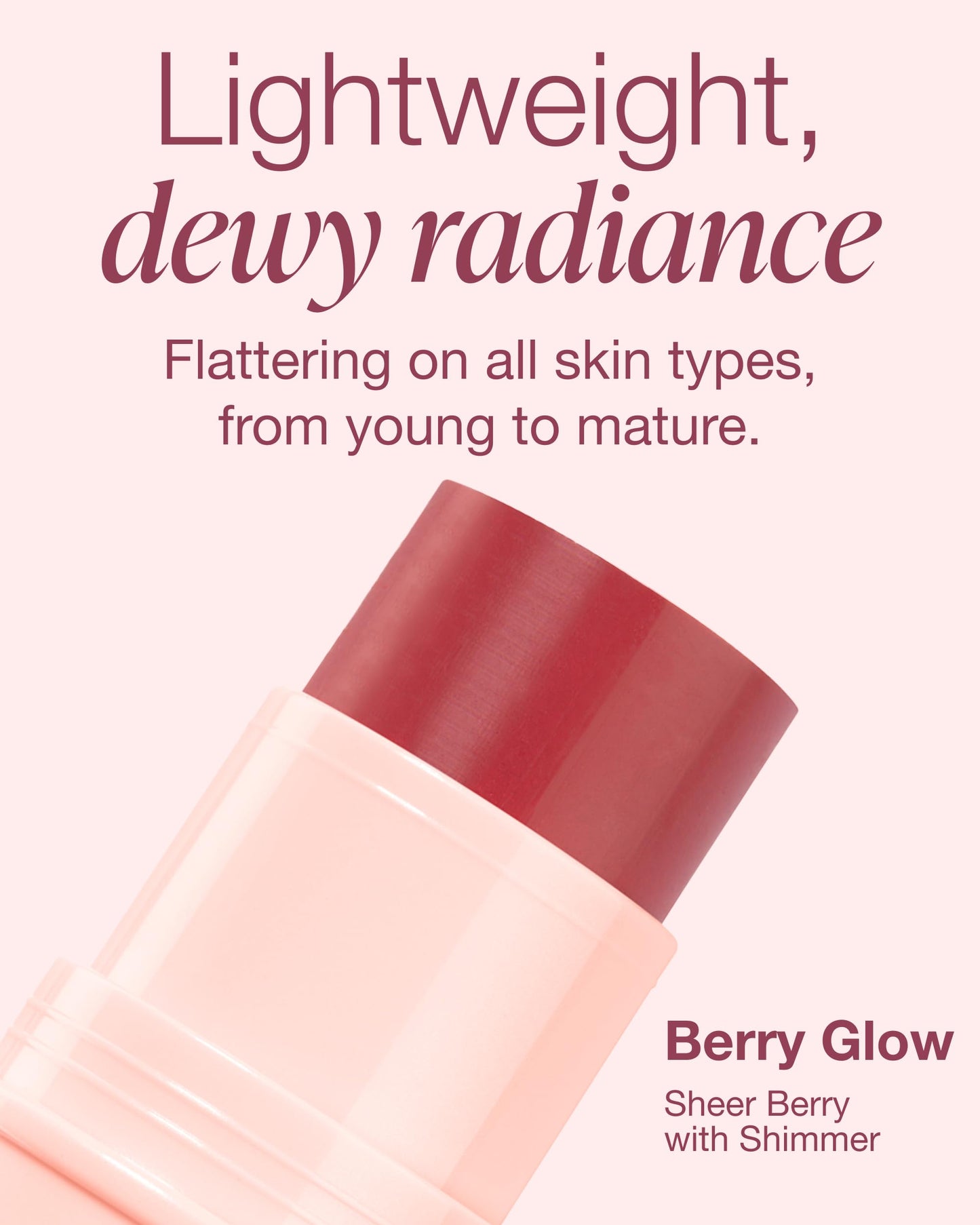 Mineral Fusion 3-in-1 Color Stick - Hydrating Tinted Cream Blush for Cheeks, Lip and Eye - Natural Multi Use Makeup (Berry Glow)