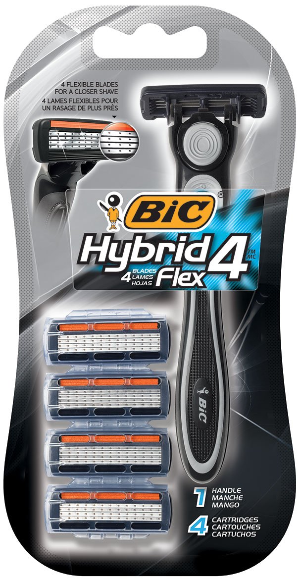 BIC Hybrid 4 Flex Disposable/System Razor, Men, 4 Count Beauty and Personal Care BIC