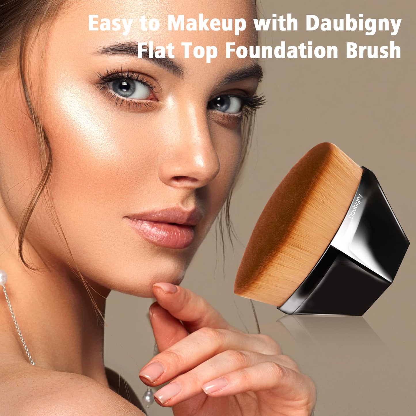 Foundation Makeup Brush Flat Top Kabuki Hexagon Face Blush Liquid Powder Foundation Brush for Blending Liquid, Cream or Flawless Powder Cosmetics
