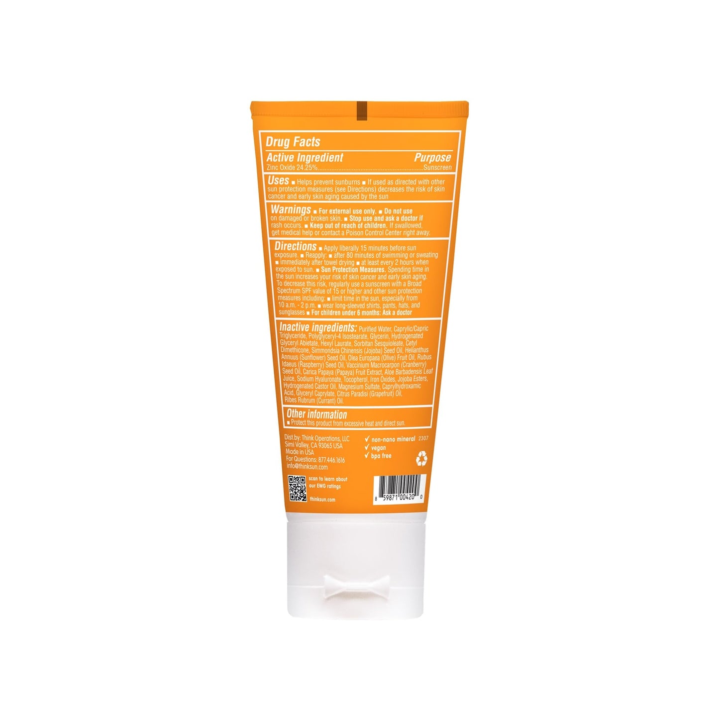 Thinkdaily SPF 30 Tinted Sunscreen for Face with Zinc Oxide, 2 Oz - Safe, Natural, Water Resistant Reef Safe Sunscreen, All Skin Tones, Broad Spectrum