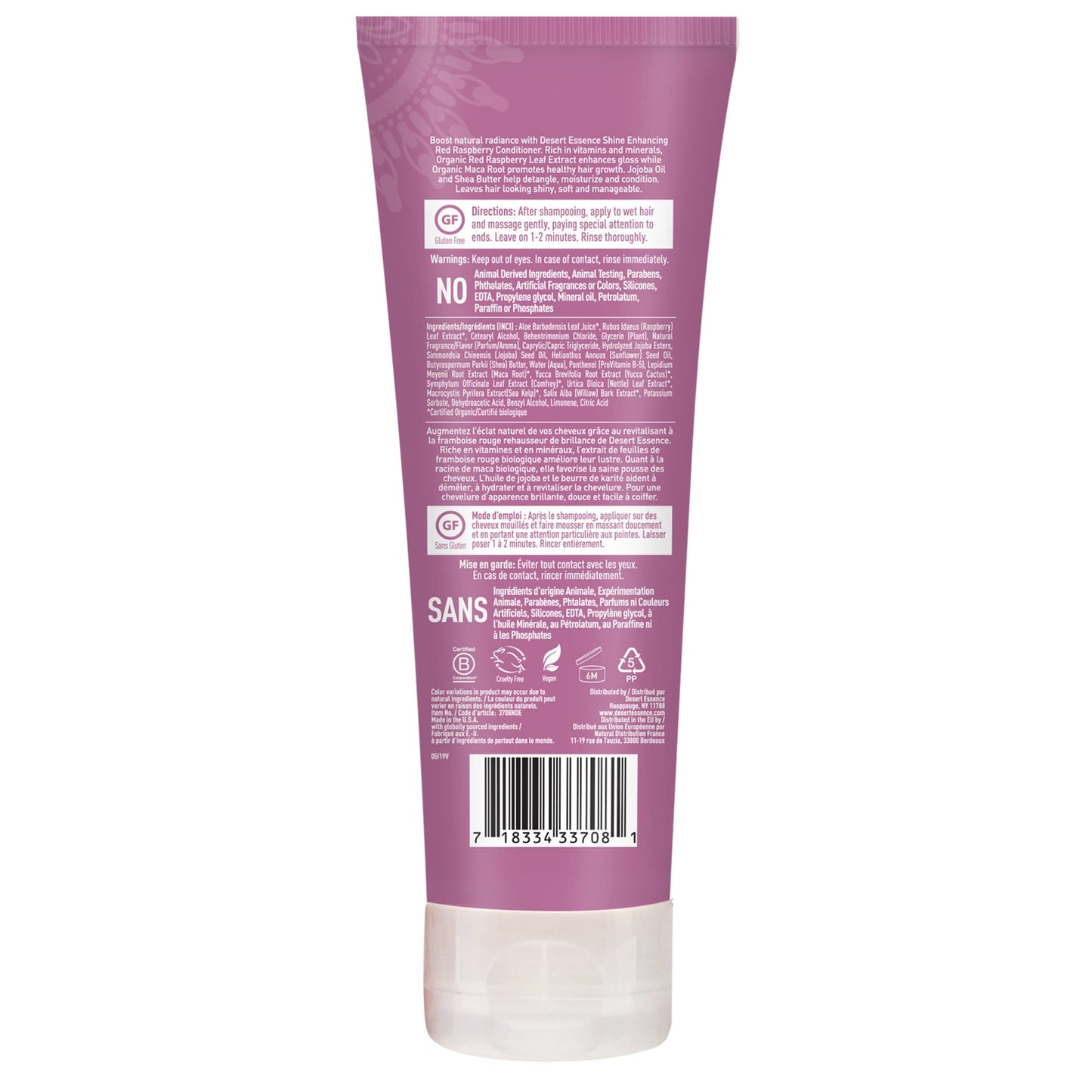 Desert Essence Red Raspberry Shampoo and Conditioner Bundle With Aloe Leaf Juice, Jojoba, Vitamin B-5 and Shea Butter, 8 fl. oz. and 8 fl. oz. Each