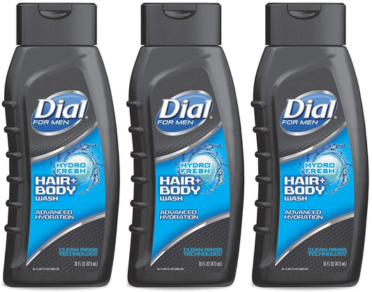 Dial for Men Hair and Body Wash, Hydro Fresh, 16 Fluid Ounce (Pack of 3) Beauty & Personal Care Dial