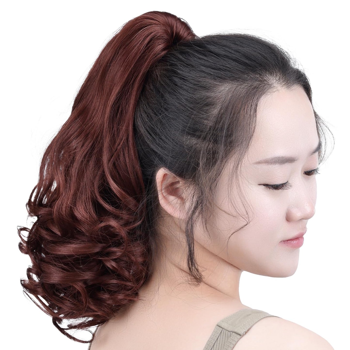 SYXLCYGG Clip Ponytail Blonde Claw Clip Pony Tails Extension Wavy 14" 4.3 OZ Synthetic Like Real Hair Fake Hair pieces Women Easy To Use Yaki Fluffy