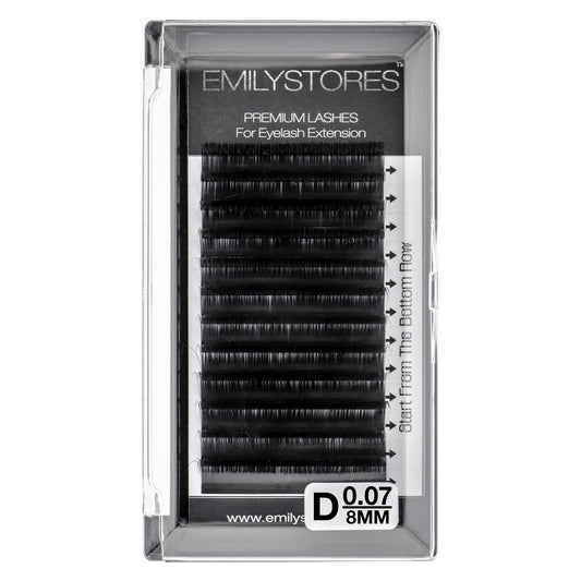 EMILYSTORES Eyelash Extensions 0.07mm Thickness D Curl Length 8mm Single Size Rapid Volume Eyelash For Lash Extensions, Easy Fan Blooming Flower