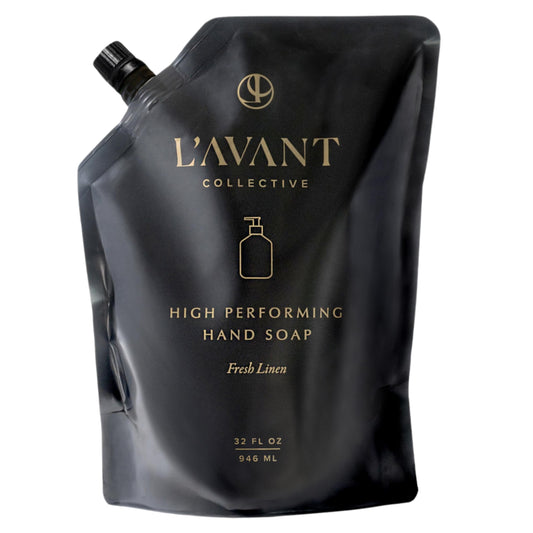 L'AVANT Collective Natural Luxury Hand Soap Refill | Plant-Based, Non-Toxic & Moisturizing, Refill for Glass Bottle, 32 Fl Oz | Fresh Linen
