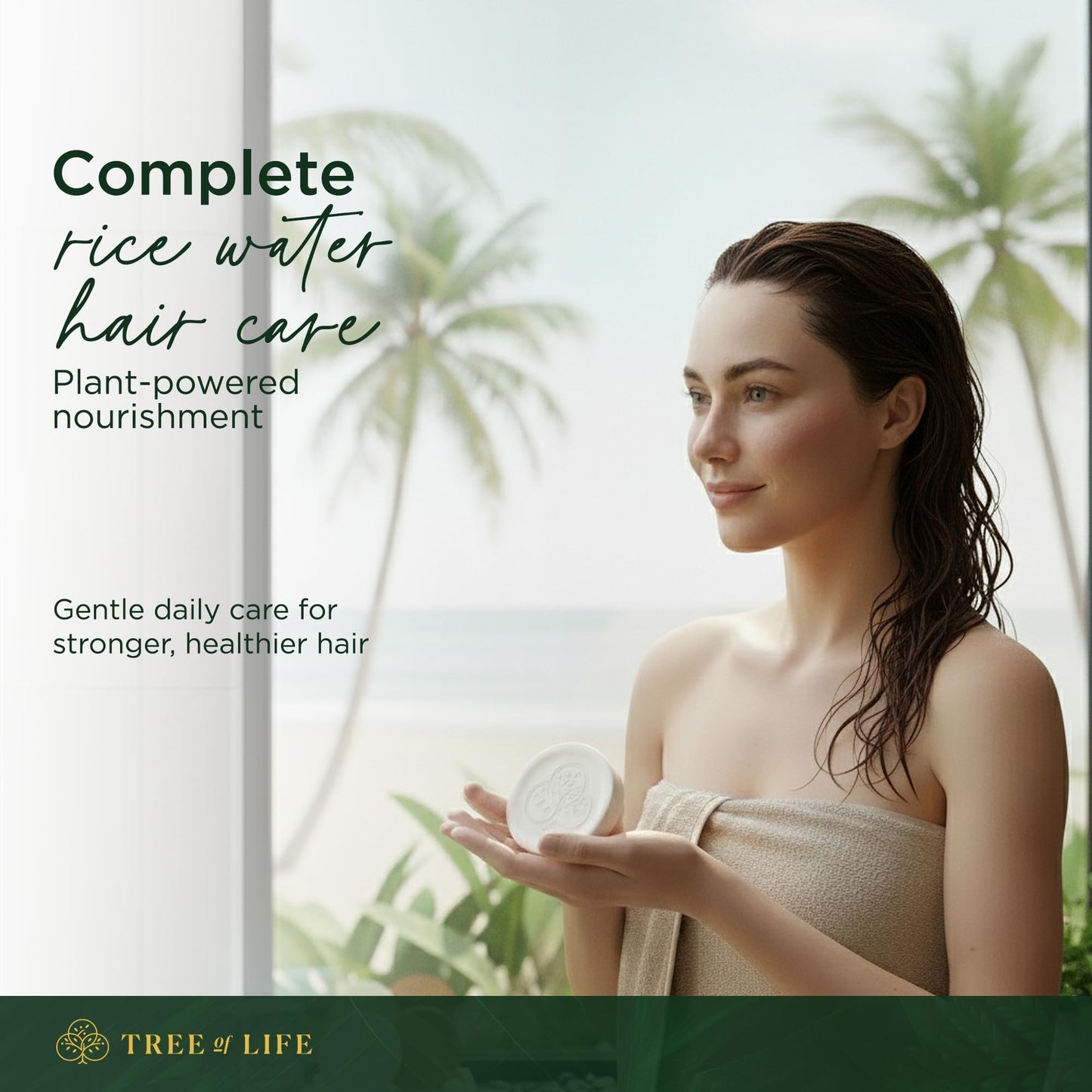 Tree of Life Rice Water Shampoo Bar and Conditioner Bar Set - Sulfate Free Hair Care That Strengthens, Repairs, and Delivers Frizz Control with Silky